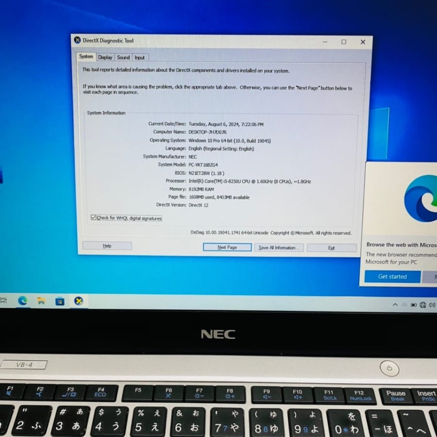 Laptop cũ giá rẻ cho dân Marketing - NEC VKT16 | i5-8250U | RAM8G | SSD256G | Hàng Nhật - Ảnh 5